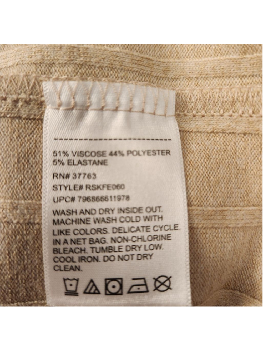 Rafella Beige Ribbed Cowl Neck Top - Picture 8 of 8